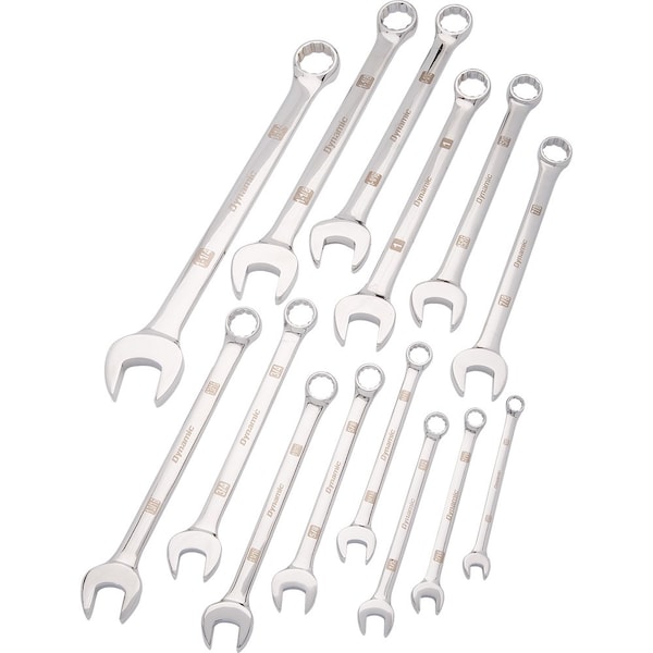 Tools 14 Piece SAE Combo Wrench Set, Mirror Chrome, 3/8" - 1-1/4"
